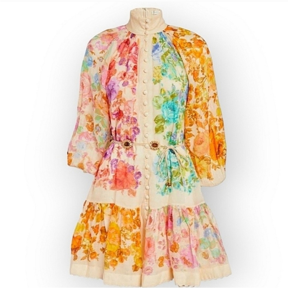 Zimmermann Raie Lantern Floral Mini Dress